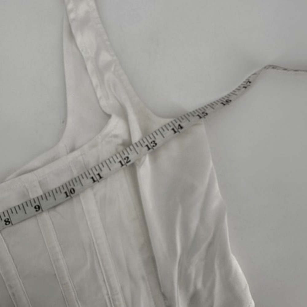stassie x missguided white satin corset top Size 4 Boning Crop Back Zip‎ white - Picture 5 of 7